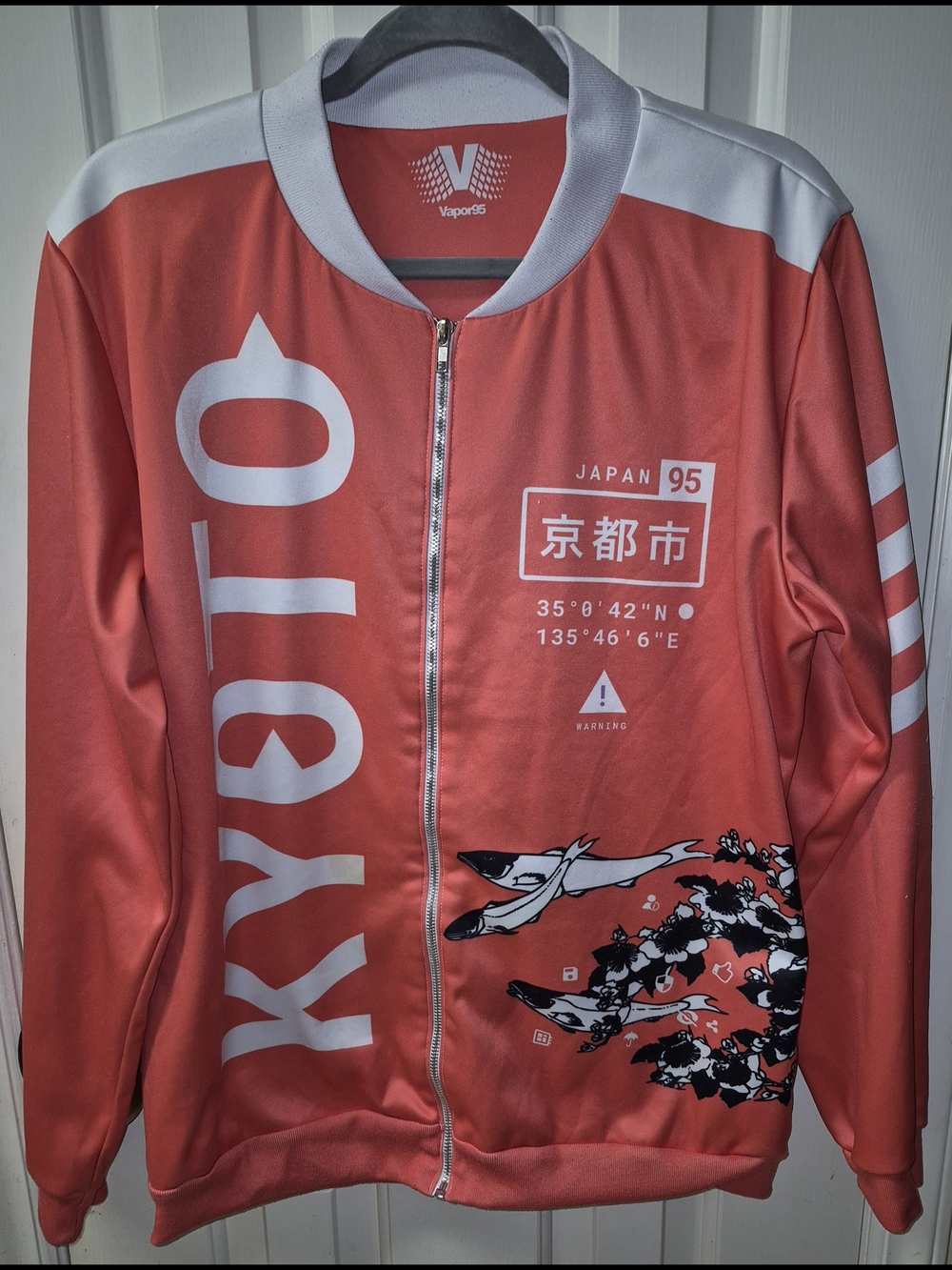 Women's Coral Bomber Jacket with Kyoto Graphic